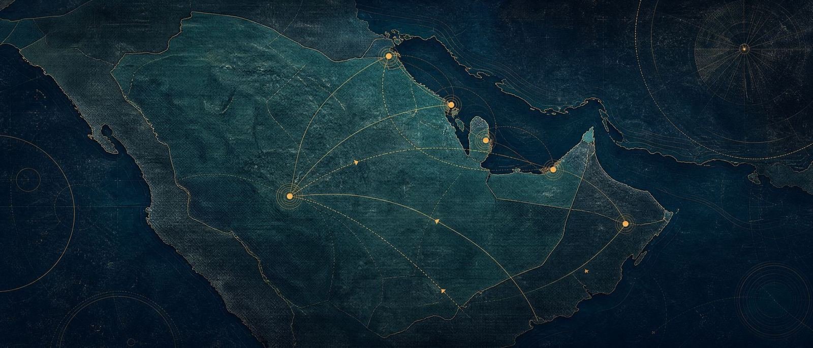 Map showing GCC travel routes into the UAE