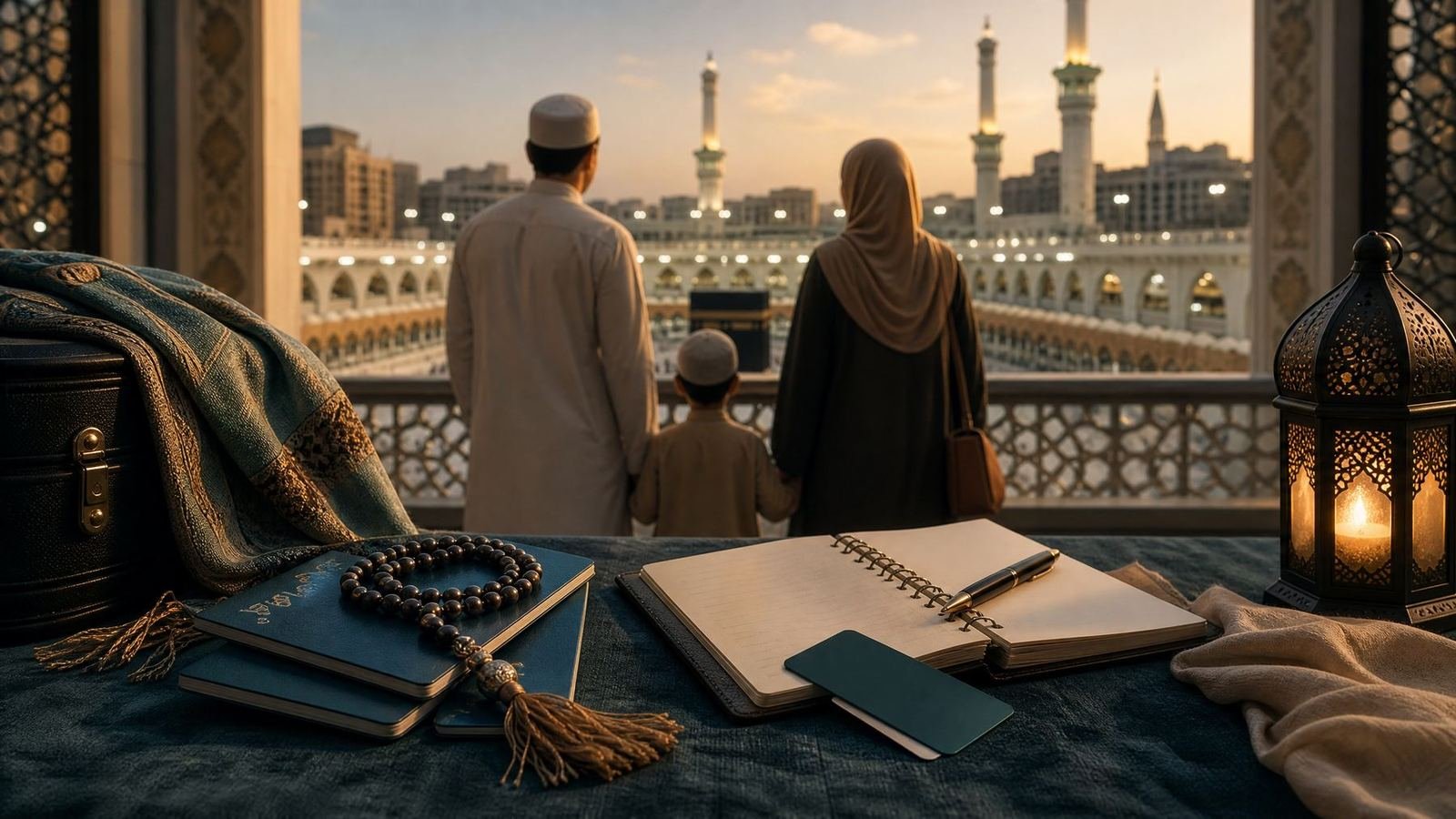 Umrah journey planning scene